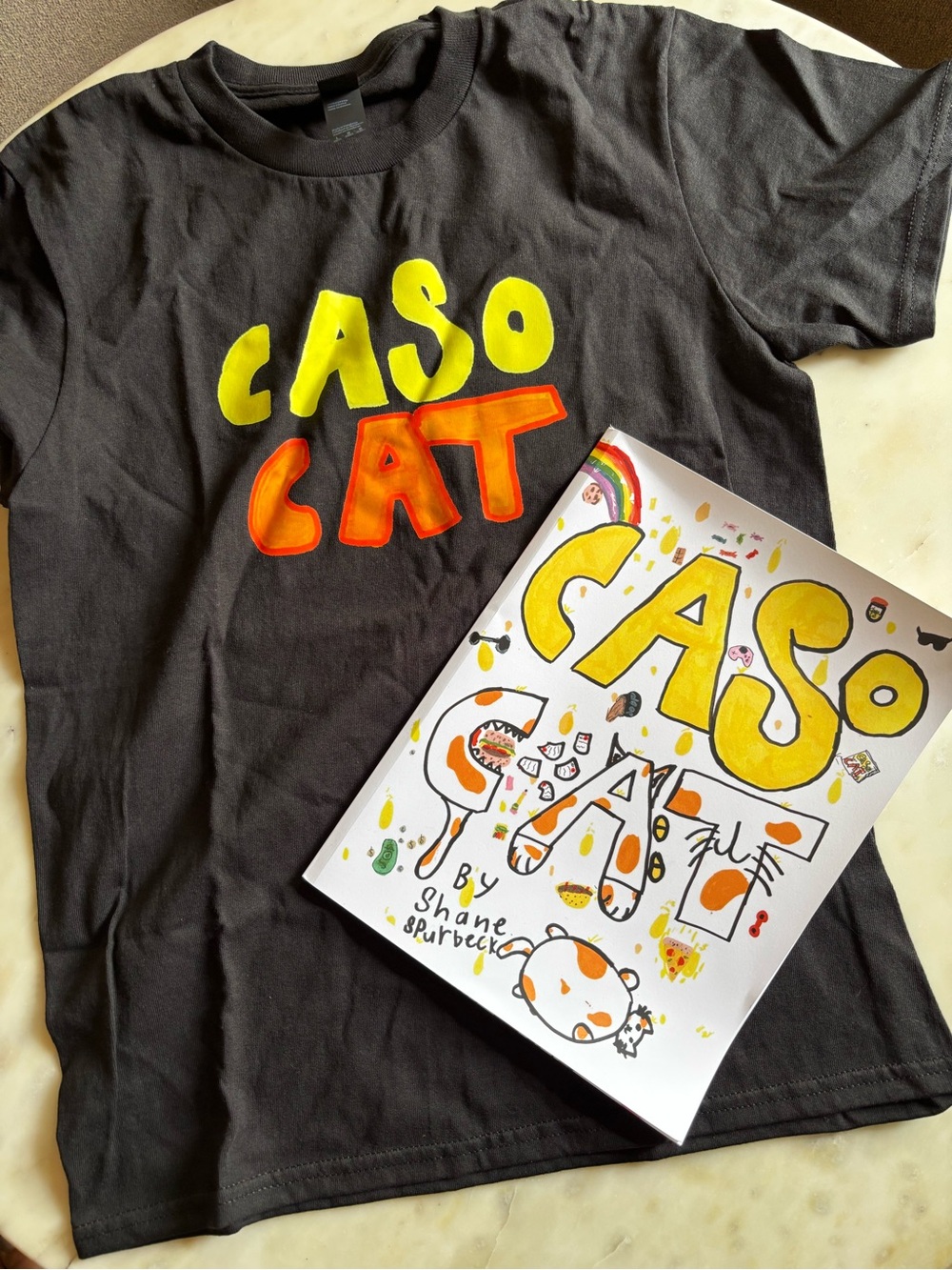 Graphic T-Shirt - Black with Yellow & Orange Print